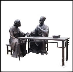 中醫(yī)號(hào)脈雕塑|中醫(yī)問(wèn)診情景小品